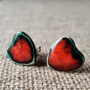 Ceramiczne serca - klipsy